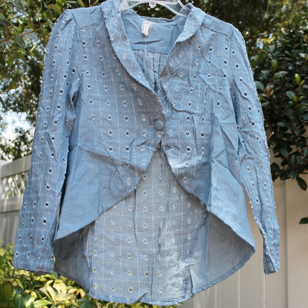 Blue Sweater Cardigan New Without Tag